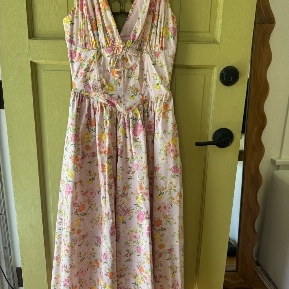 House of CB Pink Floral Tie-Front Sundress